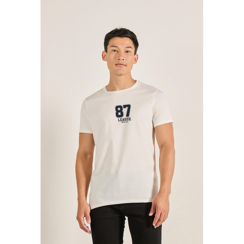 KOAJ - KOAJ Camiseta manga corta unicolor con estampado en frente est HOMBRE