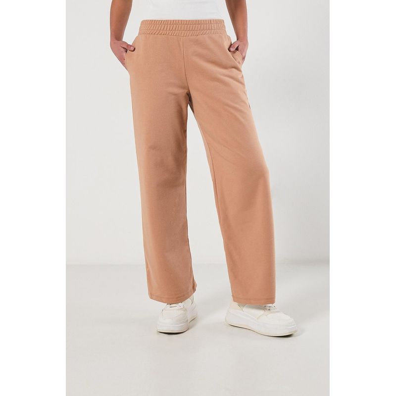 KOAJ - KOAJ Pantalón jogger unicolor bota recta con bolsillos lateral MUJER