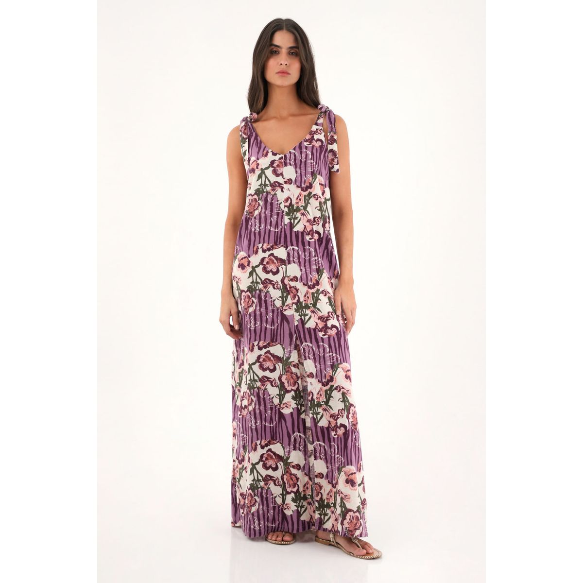 TOPMARK - Vestido largo estampado de flores para mujer
