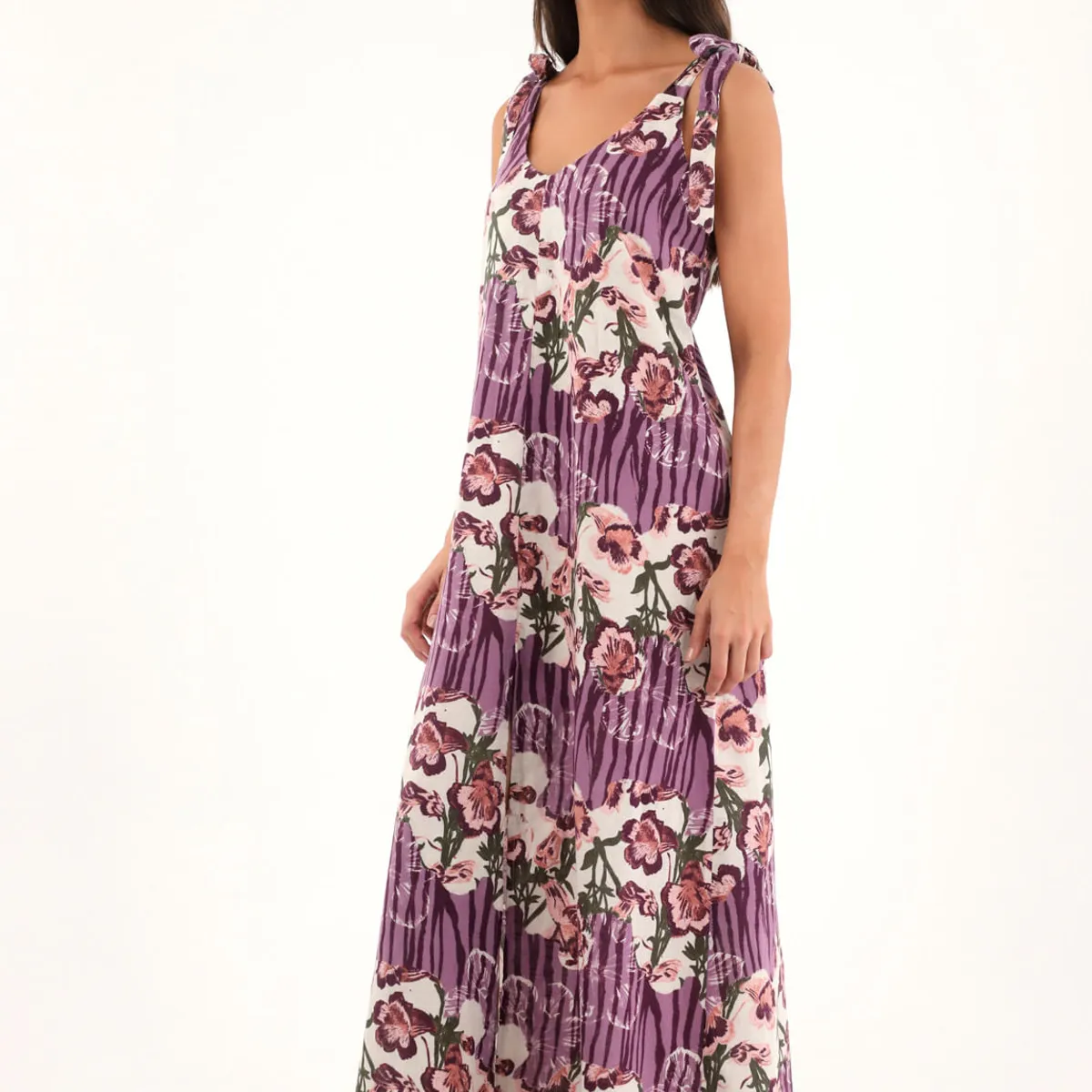 TOPMARK - Vestido largo estampado de flores para mujer