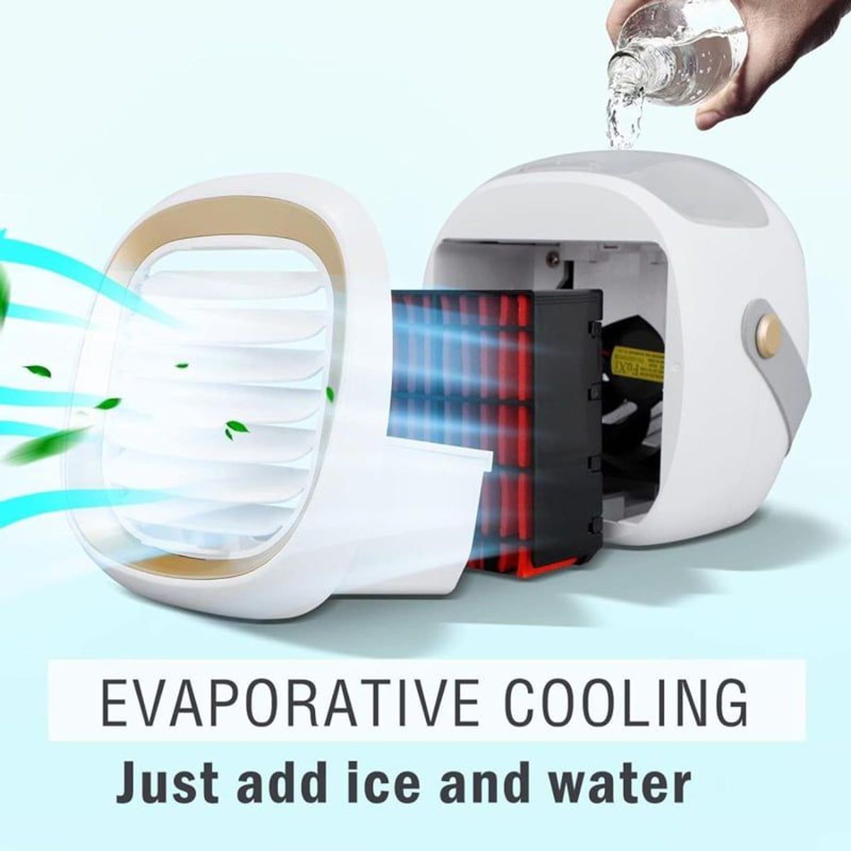 AMERICAN GENERICS - Mini Aire Acondicionado Portátil 3 Velocidades