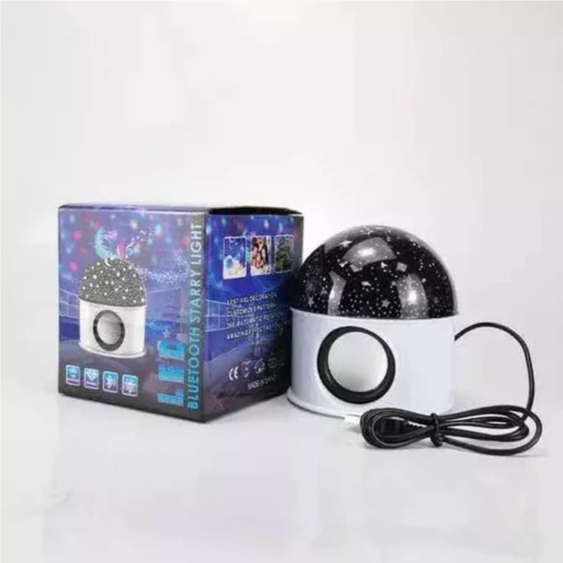 GENERICO - LAMPARA MESITA DE NOCHE PROYECTOR DE ESTRELLAS Y PARLANTE BLUETOOOTH