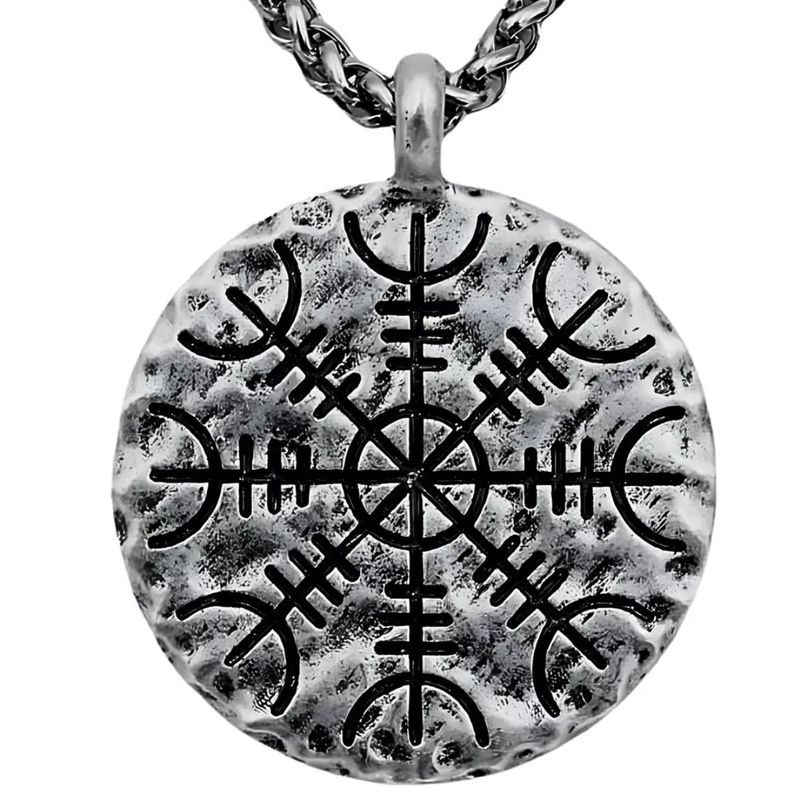 Collar Vikingo Brujula Sol Nordico Acero Inoxidable Asgard | Meses Sin Intereses