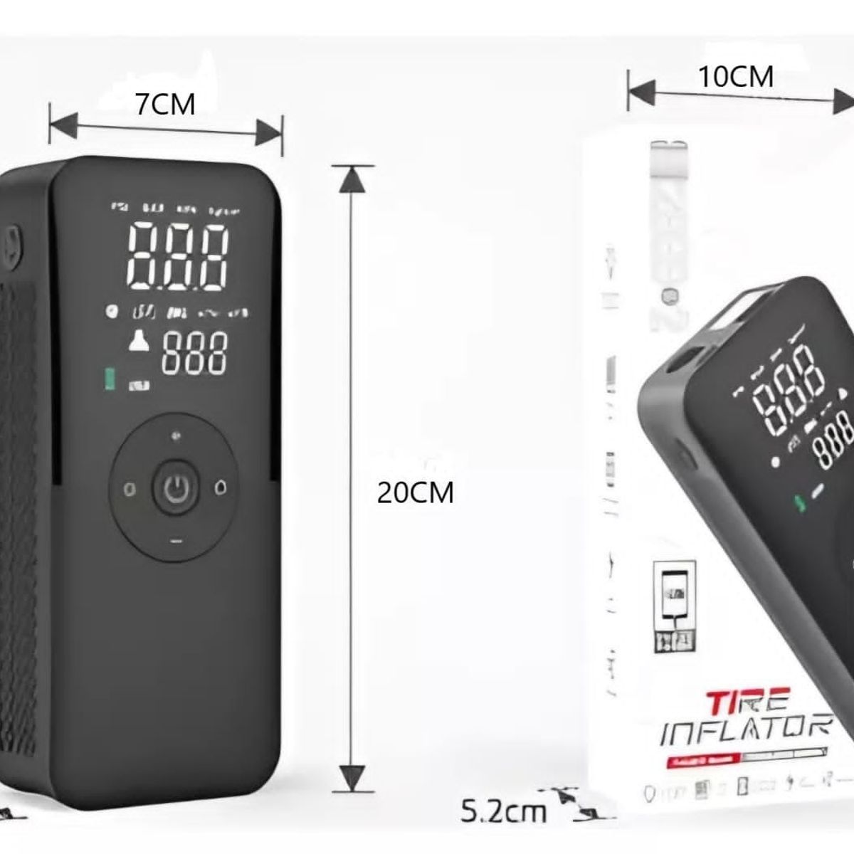 GENERICO - Compresor Inflador Recargable  Portátil Carro Moto Bicicleta