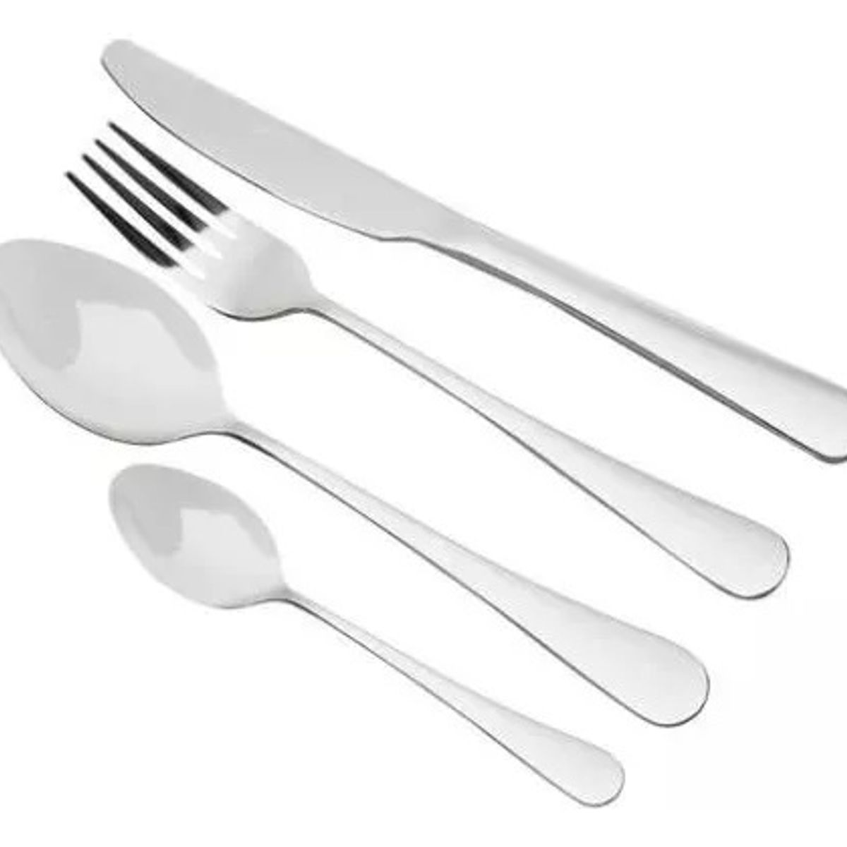 BEHOME - Juego de Cubiertos Set 24 Piezas Acero Inoxidable Negro