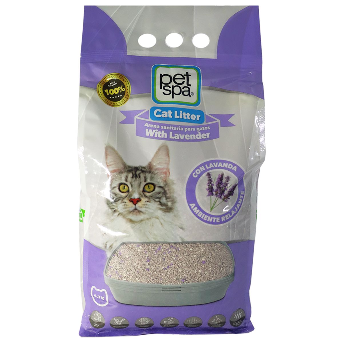 PETSPA - Arena Para Gato Pet Spa Lavanda X 4,7 Kg