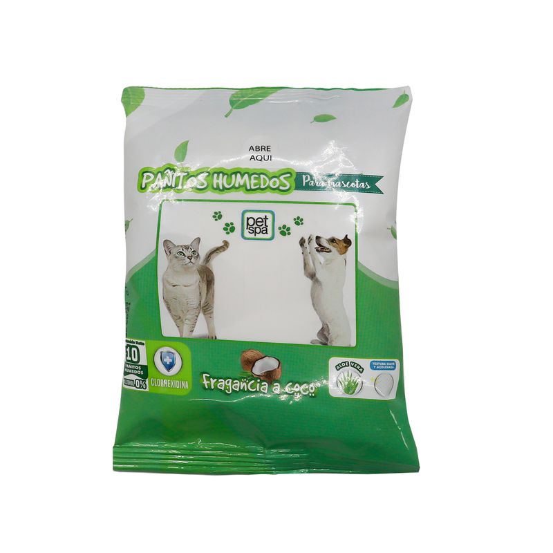 PETSPA - PAÑITOS HUMEDOS PARA MASCOTAS X 10