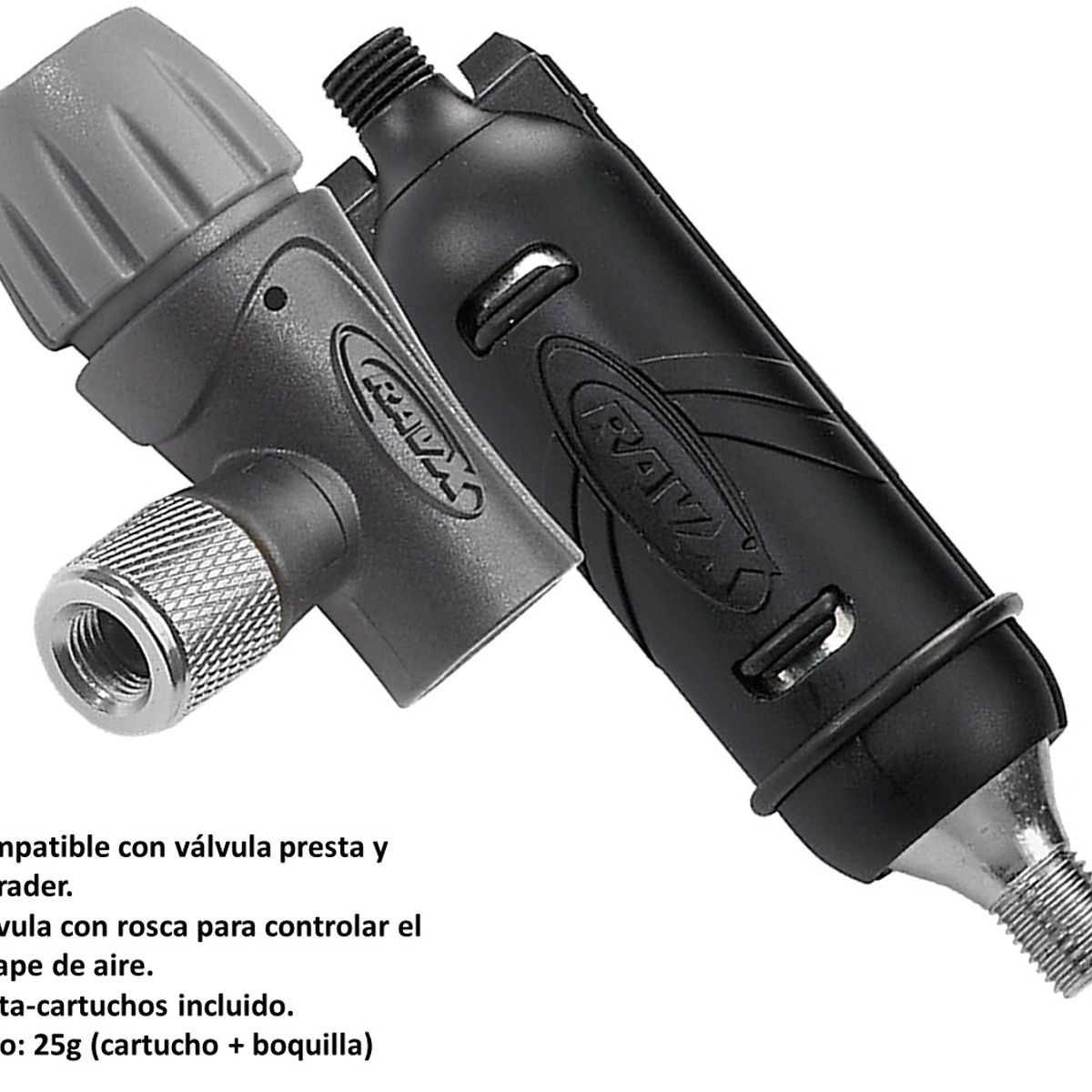 GENERICO - Inflador + Cartucho Co2 Bicicleta Ravx 16 Gramos Rosca Bomba