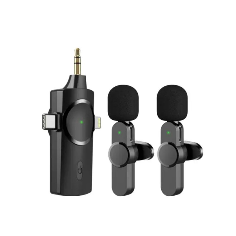 IGOMA - Micrófono Inalámbrico 3En1 Dual K-9 Igoma
