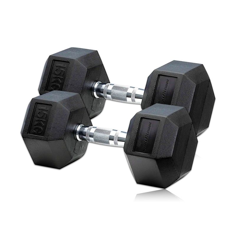 SPORT FITNESS - MANCUERNA HEXAGONAL ENCAUCHETADA 15KG