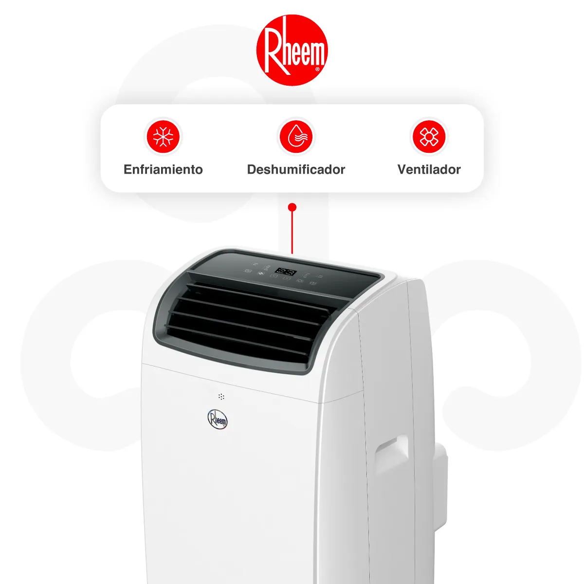 RHEEM - Aire acondicionado portátil 12000 BTU Rheem