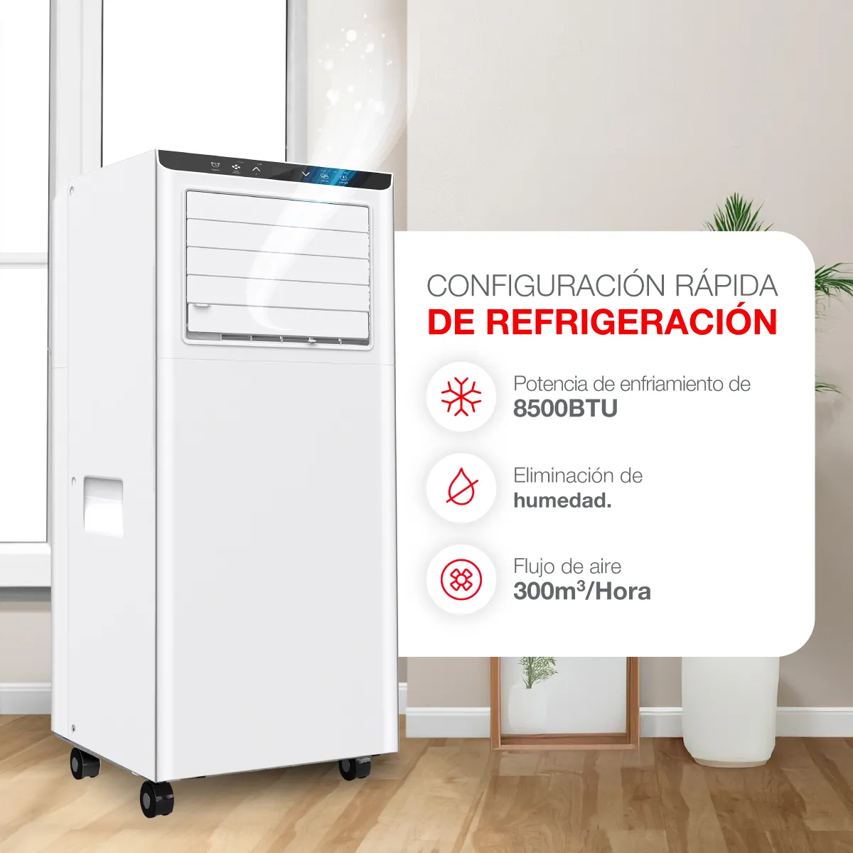 RHEEM - Aire acondicionado portátil 8500 BTU Rheem