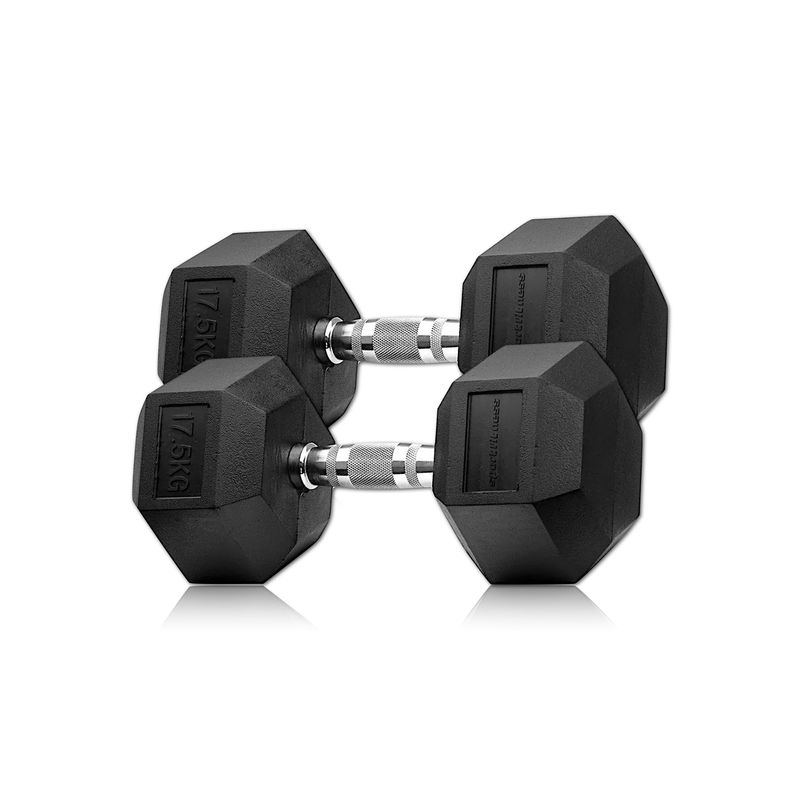 SPORT FITNESS - MANCUERNA HEXAGONAL ENCAUCHETADA 17.5 KILOS