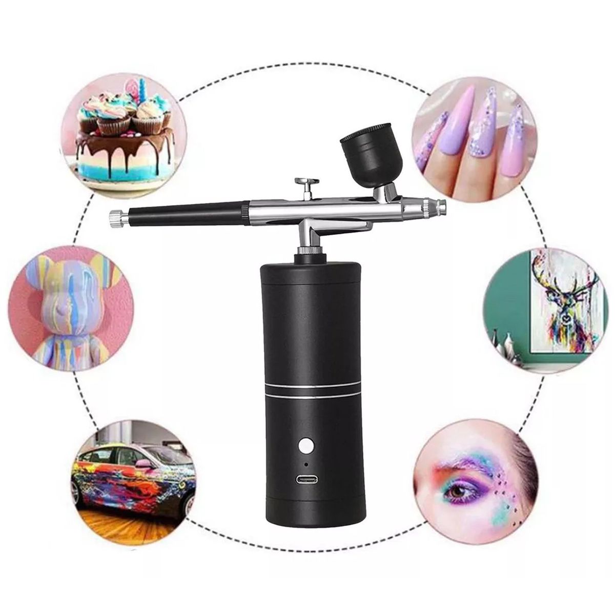 ONE PIXEL - Aerografo Inalambrico Compresor Multifuncion Maquillaje Uñas Color