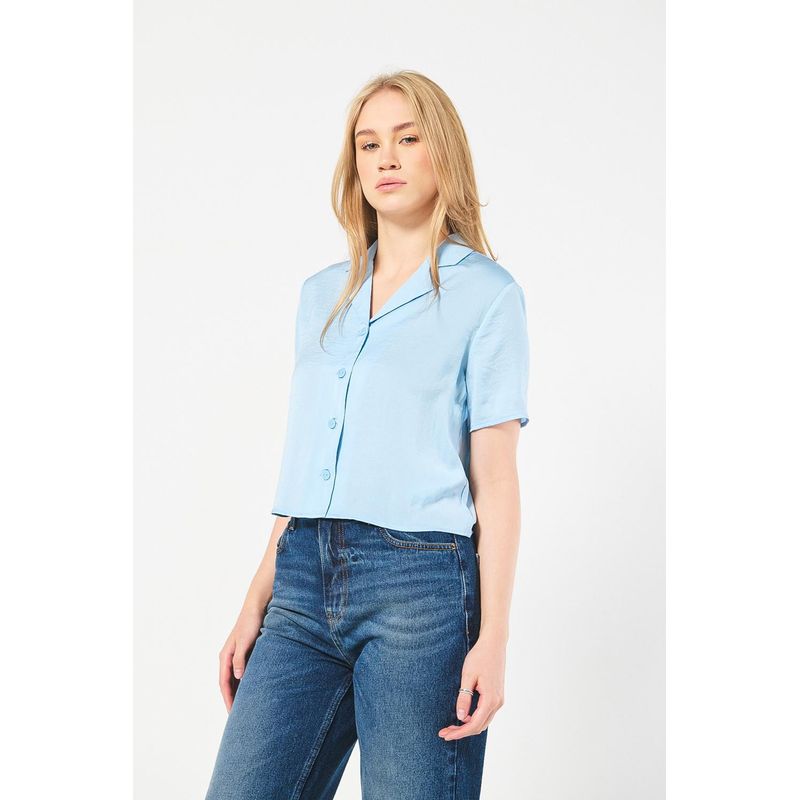 KOAJ - KOAJ BLUSA CAMISERA CROP MANGA CORTA. Mujer