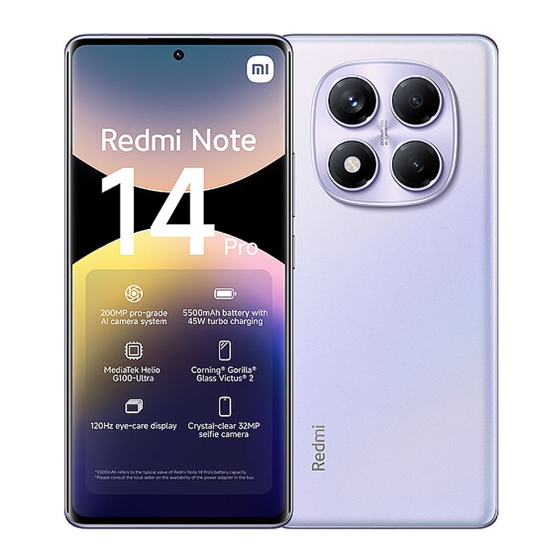 XIAOMI - Celular Xiaomi Redmi Note 14 PRO 4G 256GB 8GB RAM Púrpura