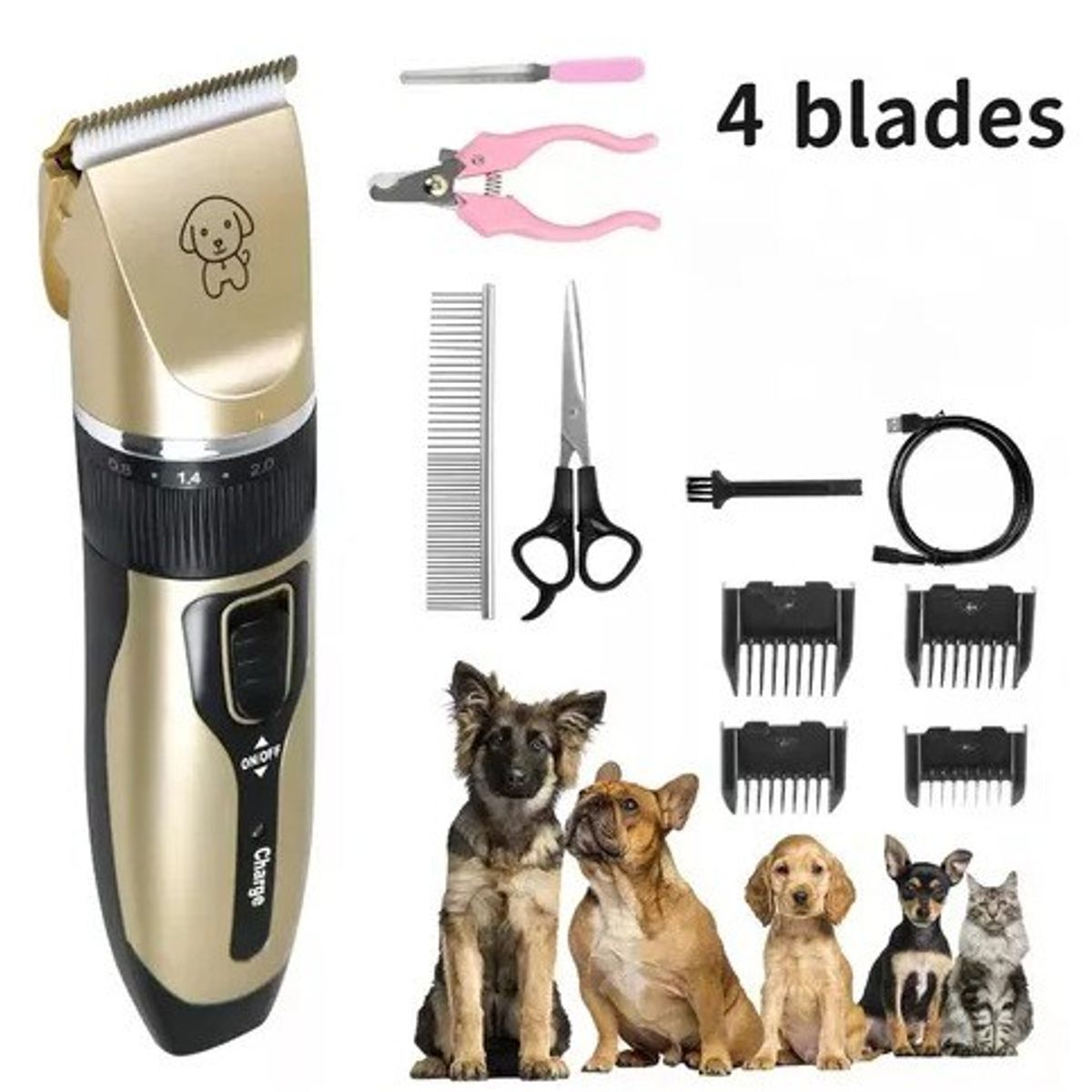 GENERICO - Cortadora silenciosa cortadora de pelo largo y grueso para perros