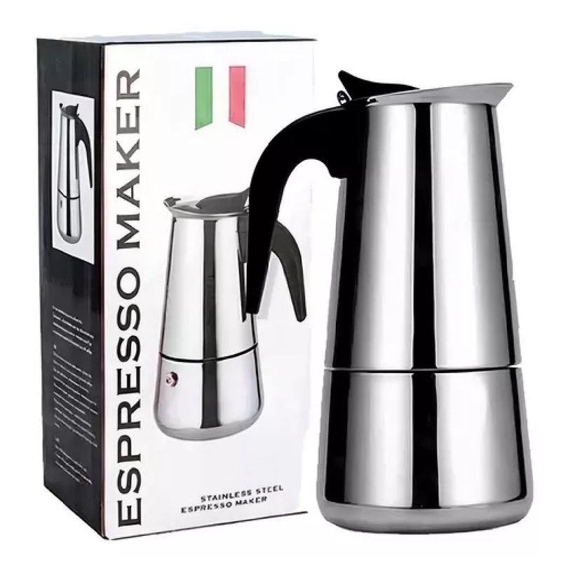 GENERICO - Cafetera Moka Expreso con 6 tazas de acero inoxidable