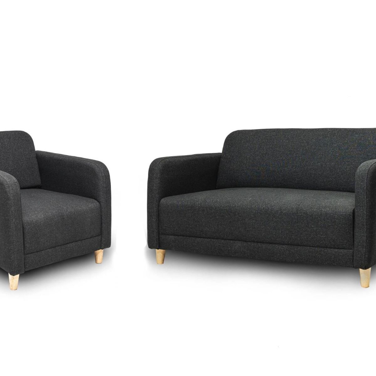 MAXIMUEBLES - Sala Alina 2 Piezas Gris Oscuro_.