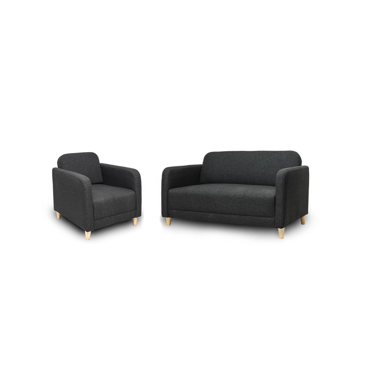 MAXIMUEBLES - Sala Alina 2 Piezas Gris Oscuro_.