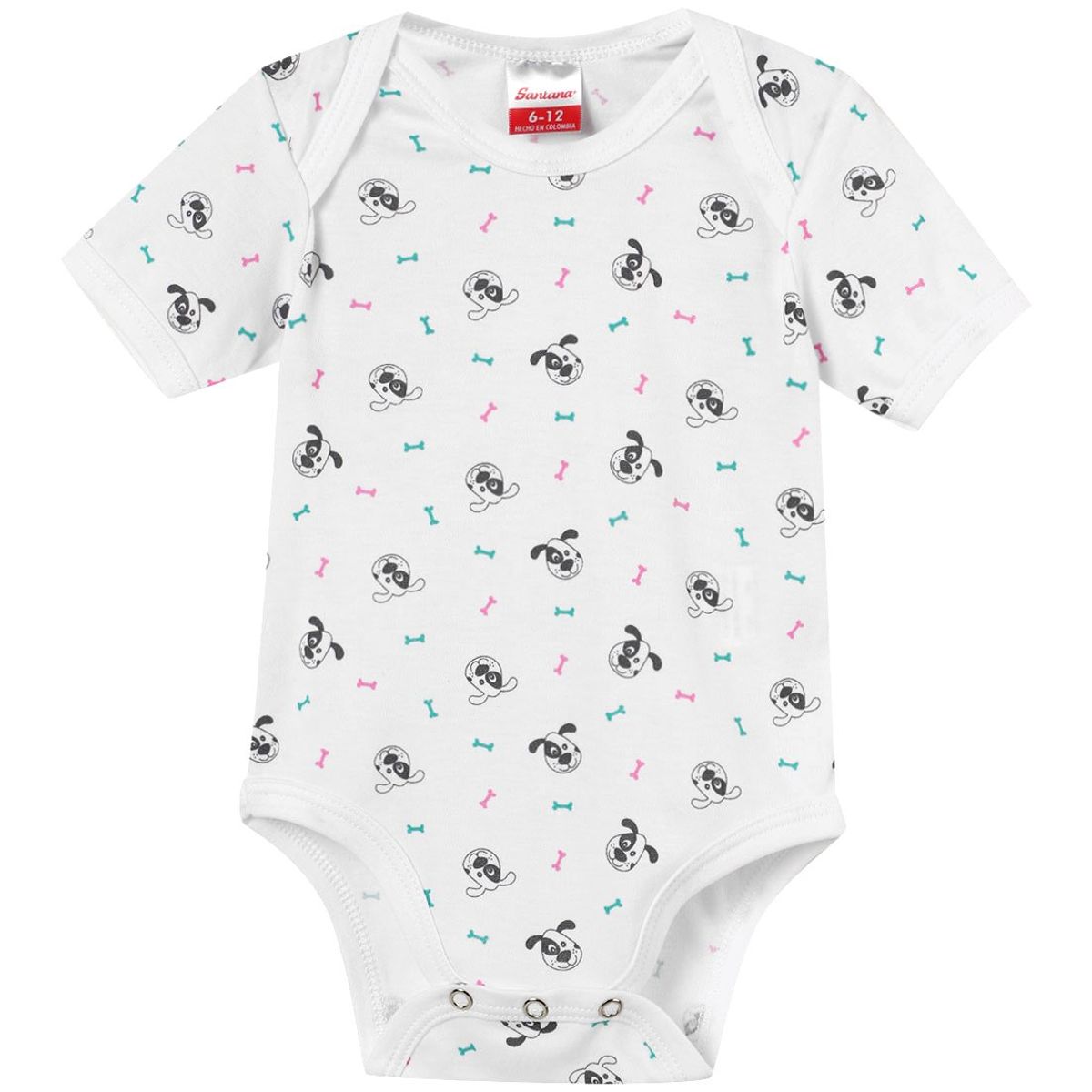 SANTANA - Body Bebé Manga Corta Niña Blanco