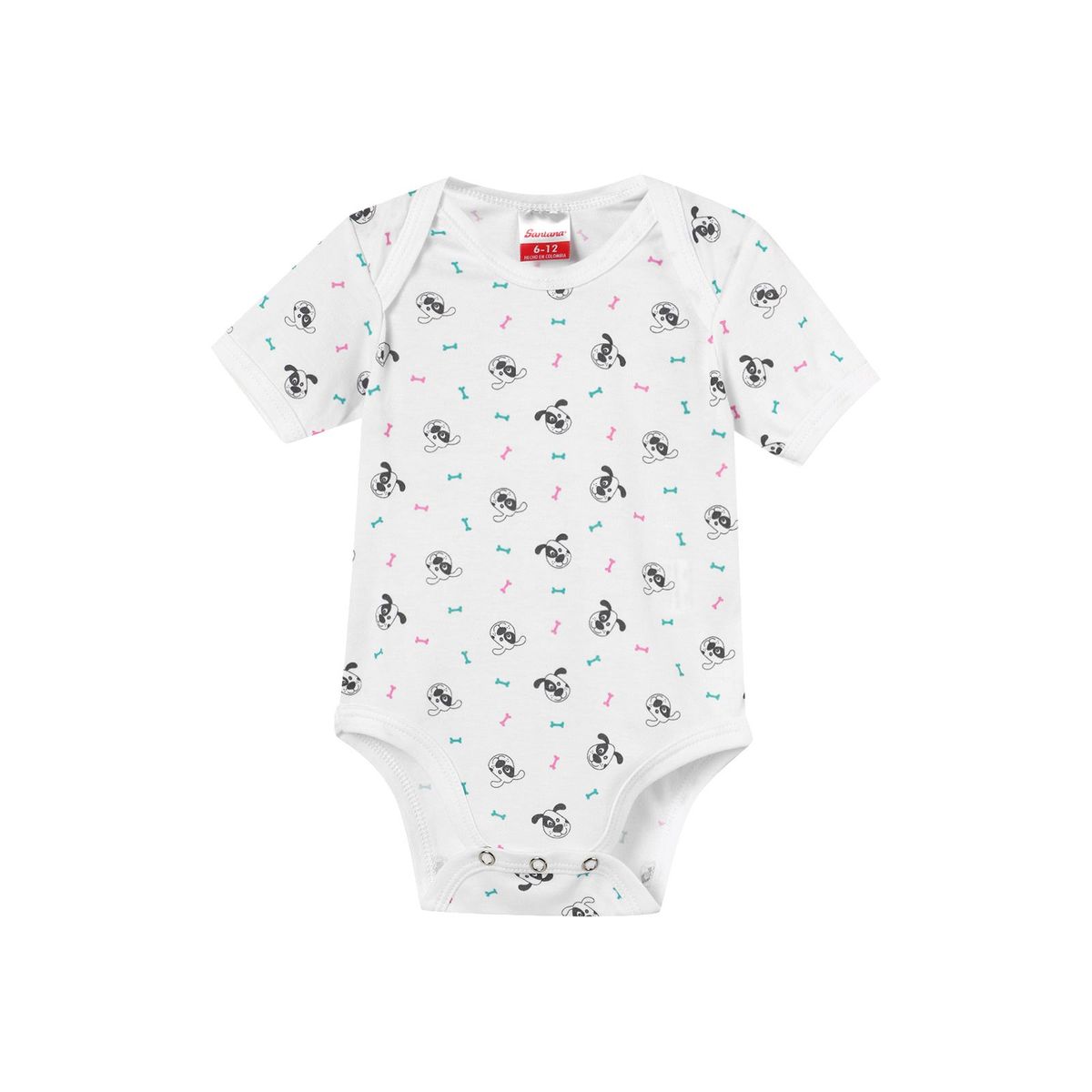 SANTANA - Body Bebé Manga Corta Niña Blanco
