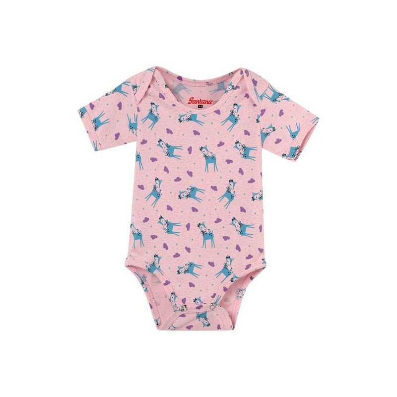 SANTANA - Body Bebé Manga Corta Niña Rosado