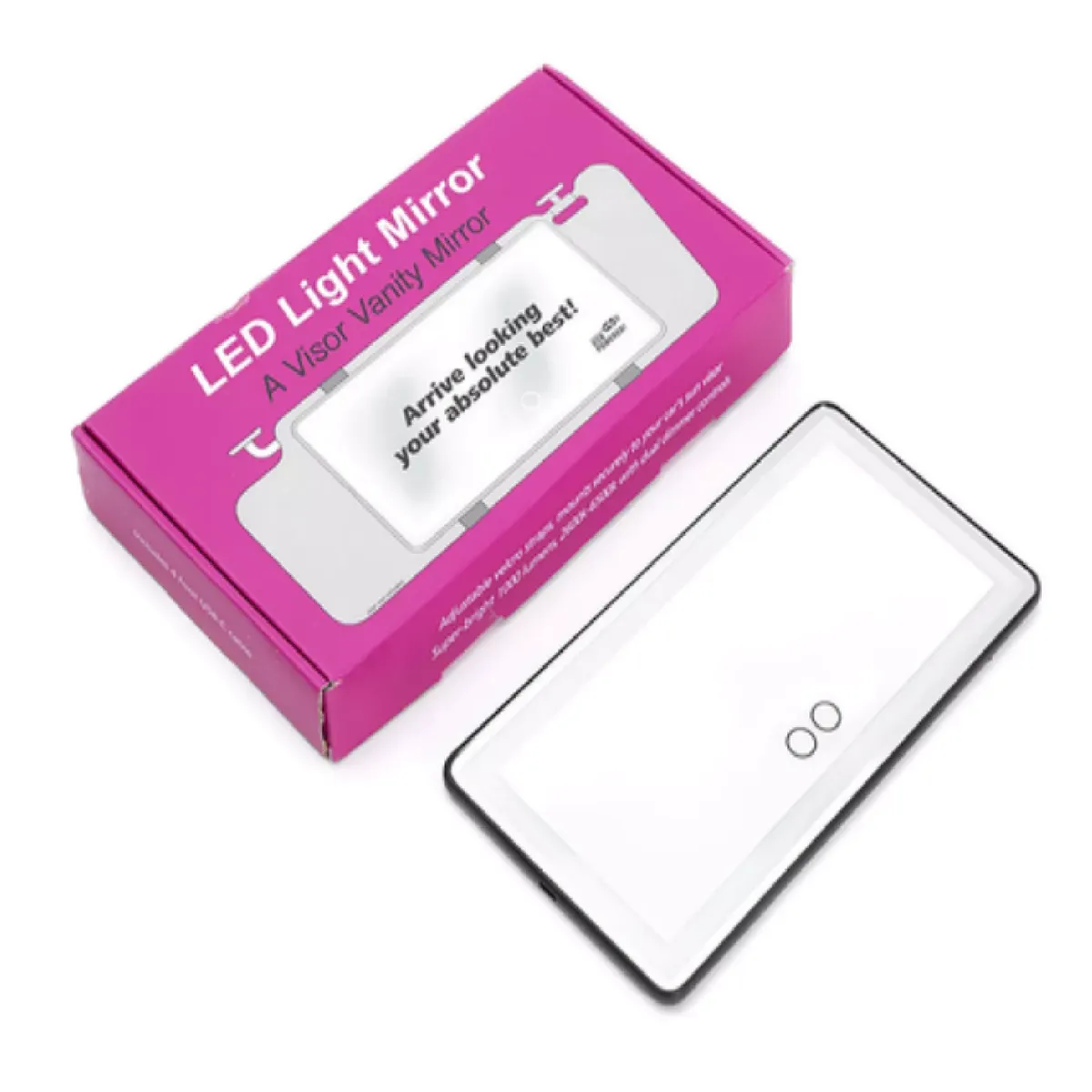 GENERICO - ESPEJO DE TOCADOR PARA CARRO RECARGABLE CON LUZ LED