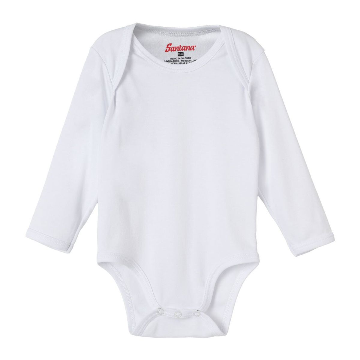 SANTANA - Combo X5 Body Bebé Manga Larga Santana Blanco
