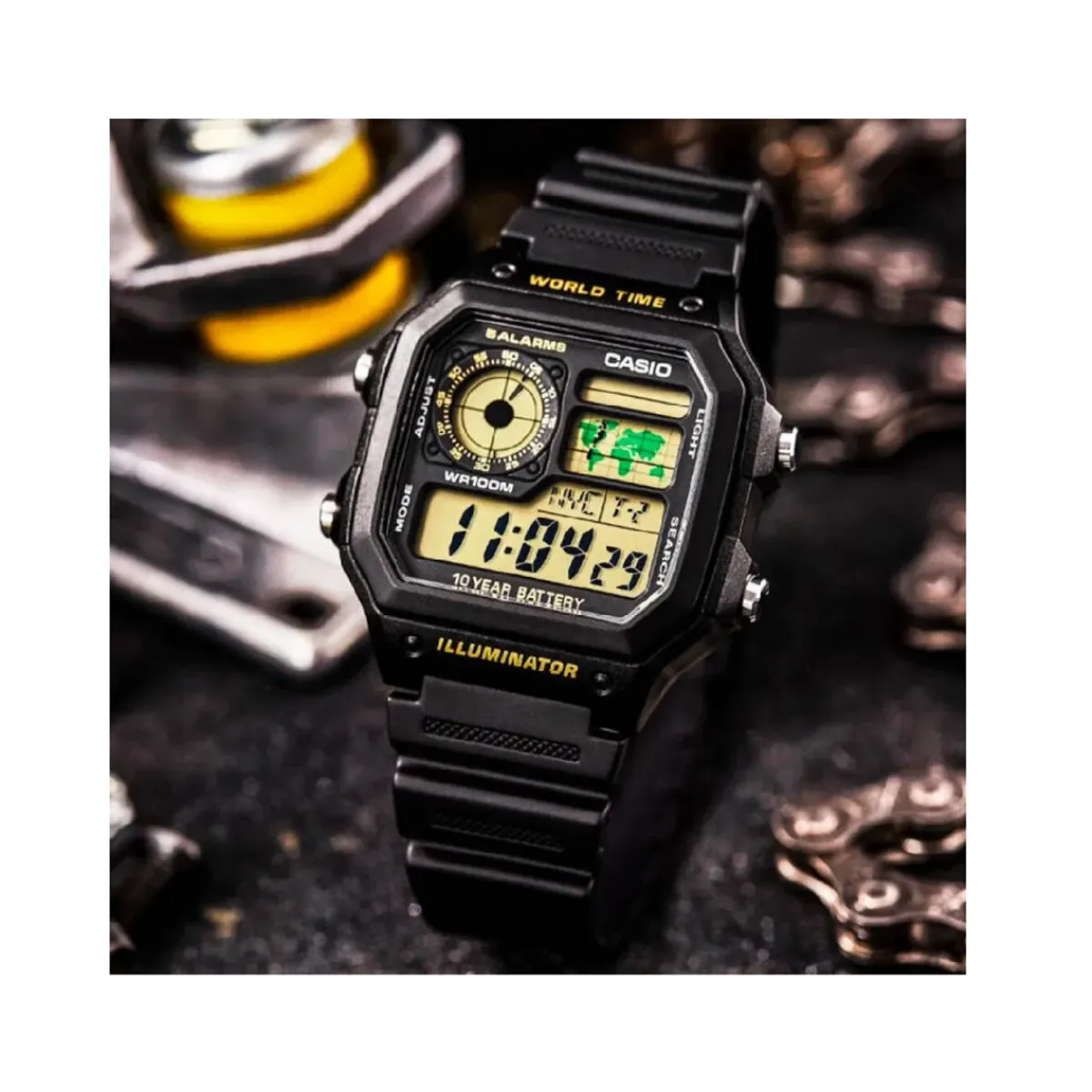 CASIO - Reloj Casio Modelo AE-1200WH-1B Diseño Deportivo