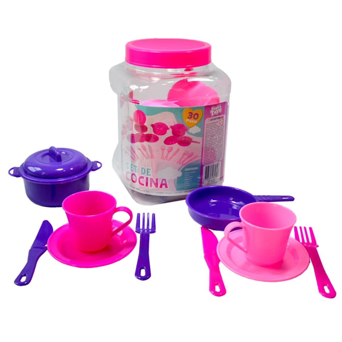 JUGANDO Y EDUCANDO - Juego Set Didáctico De Cocina Con 30 Piezas Para Niños