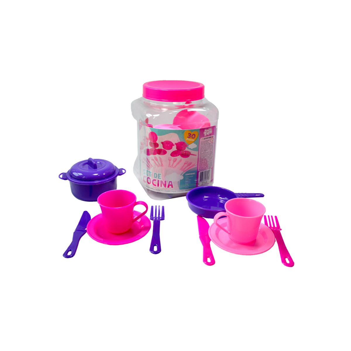 JUGANDO Y EDUCANDO - Juego Set Didáctico De Cocina Con 30 Piezas Para Niños