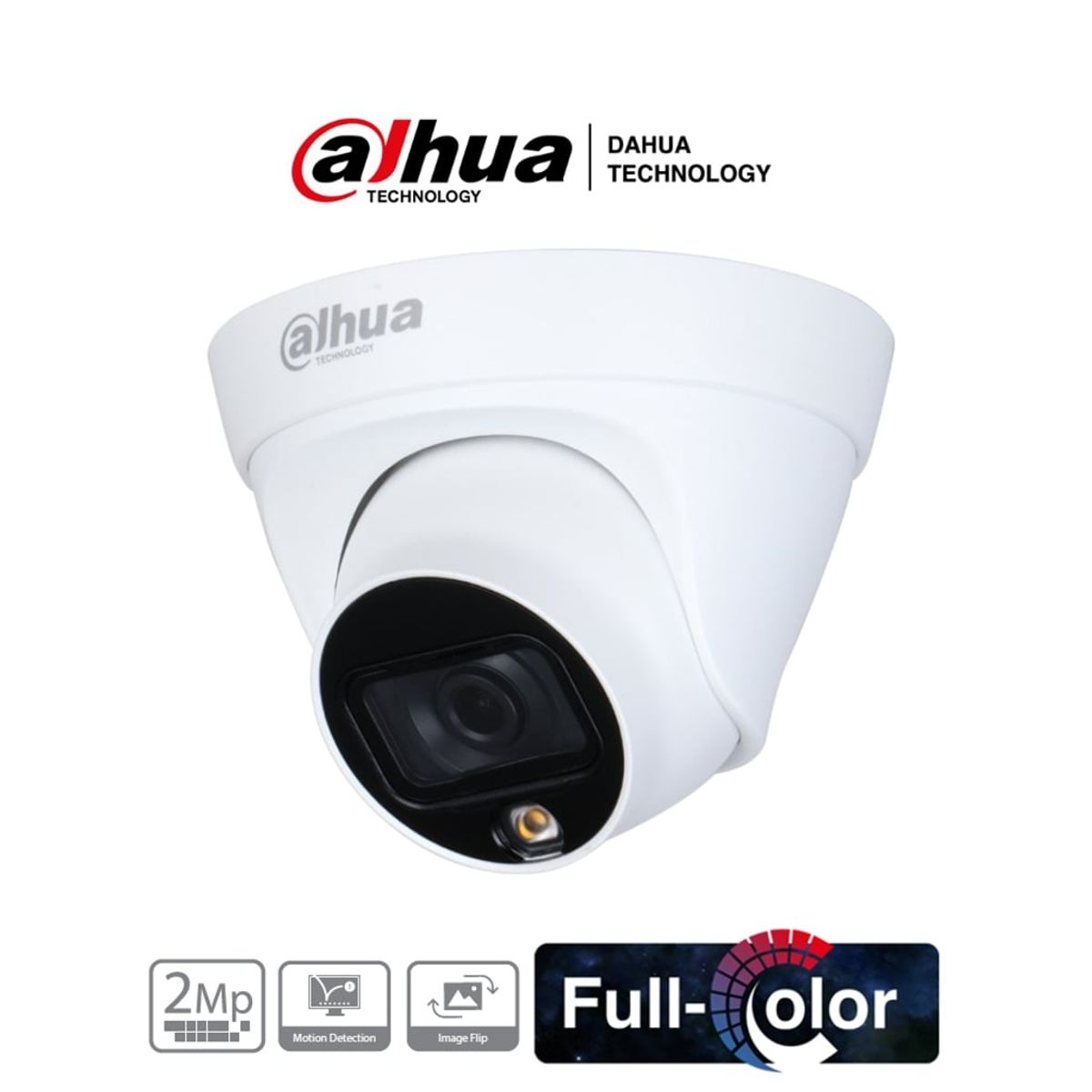 DAHUA - CAMARA DE SEGURIDAD DAHUA DOMO IP DE 2 MEGAPIXELES FULL COLOR