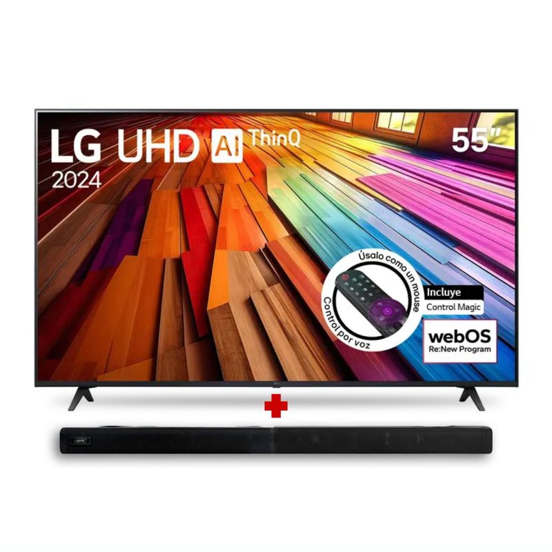 LG - Combo Televisor LG 55UT 55" pulgadas + Barra de sonido 2 En 1 Mertec