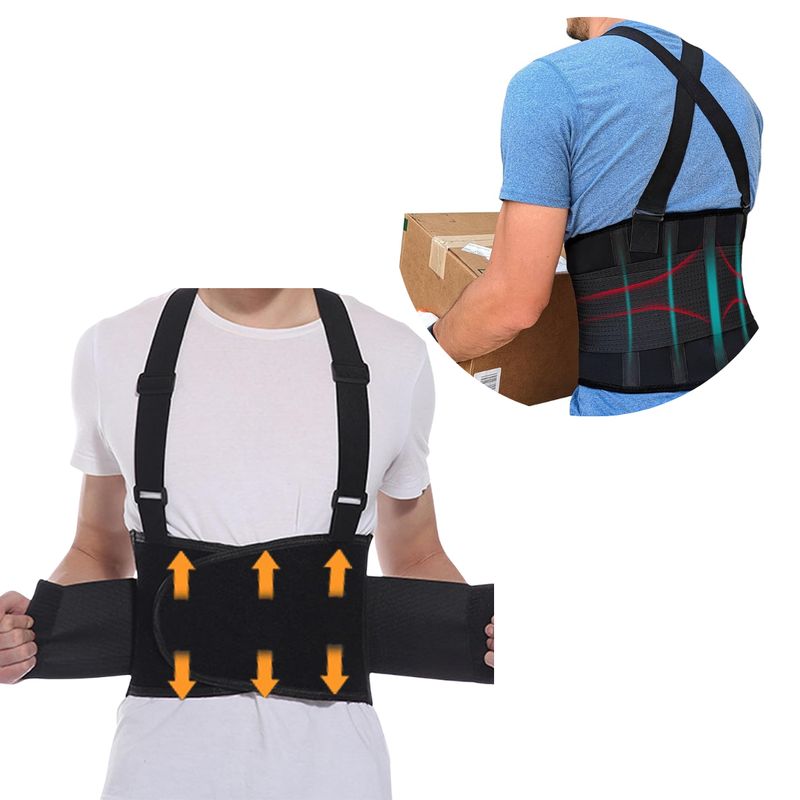 GENERICO - Faja De Fuerza Lumbar Elástica Trabajo Pesado Ajustable