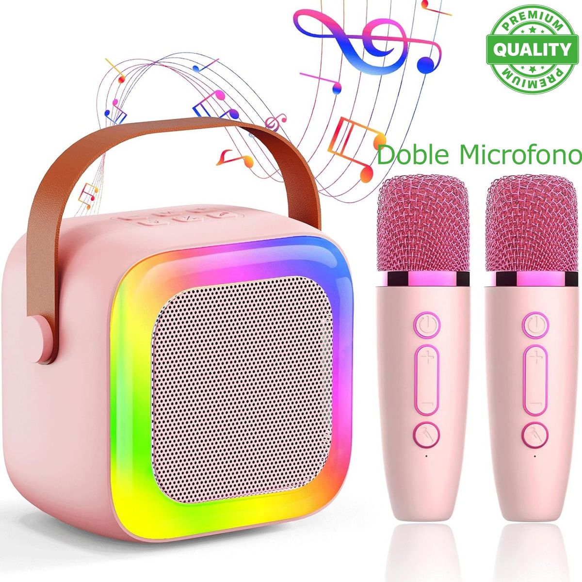ONE PIXEL - Kit Parlante Y Micrófono Karaoke Bluetooth Doble Microfono
