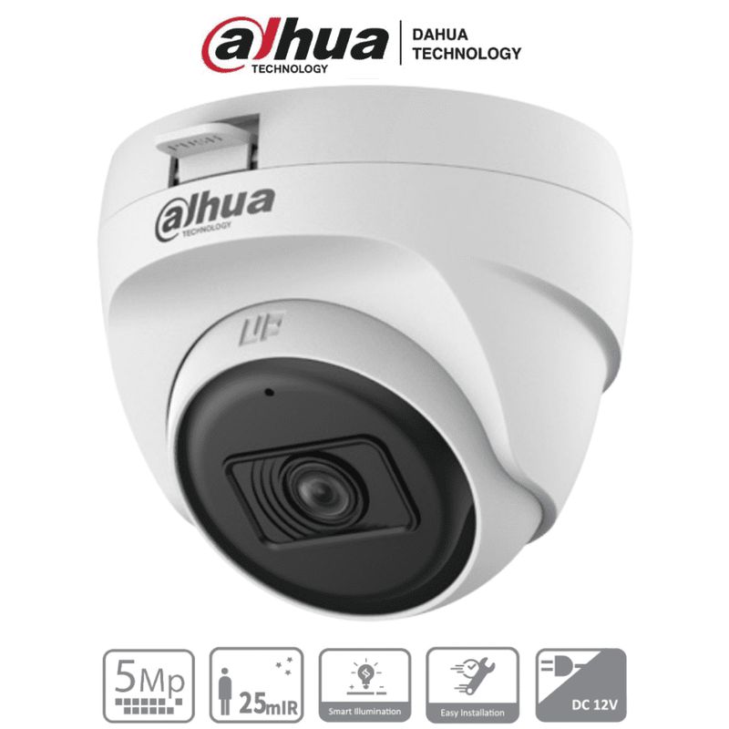 DAHUA - CAMARA DE SEGURIDAD DOMO DE 5 MEGAPIXELES DAHUA 2.8MM 25M CON AUDIO