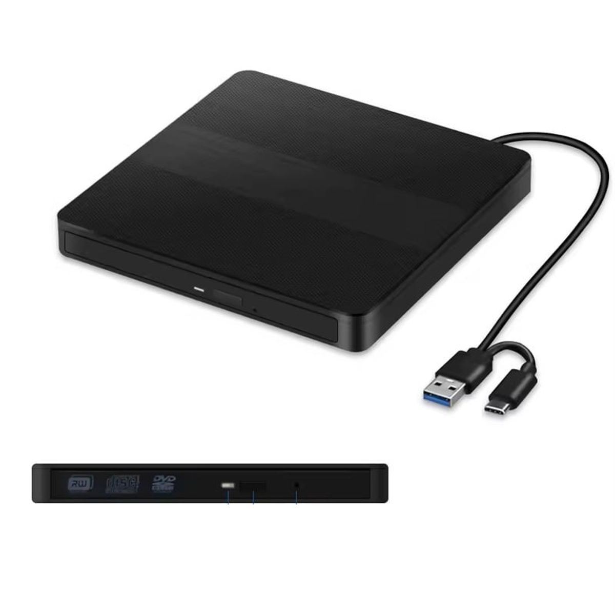 GENERICO - Dvd Externa Usb 3.0 Y Usb-c Unidad Lector Quemador De Cd