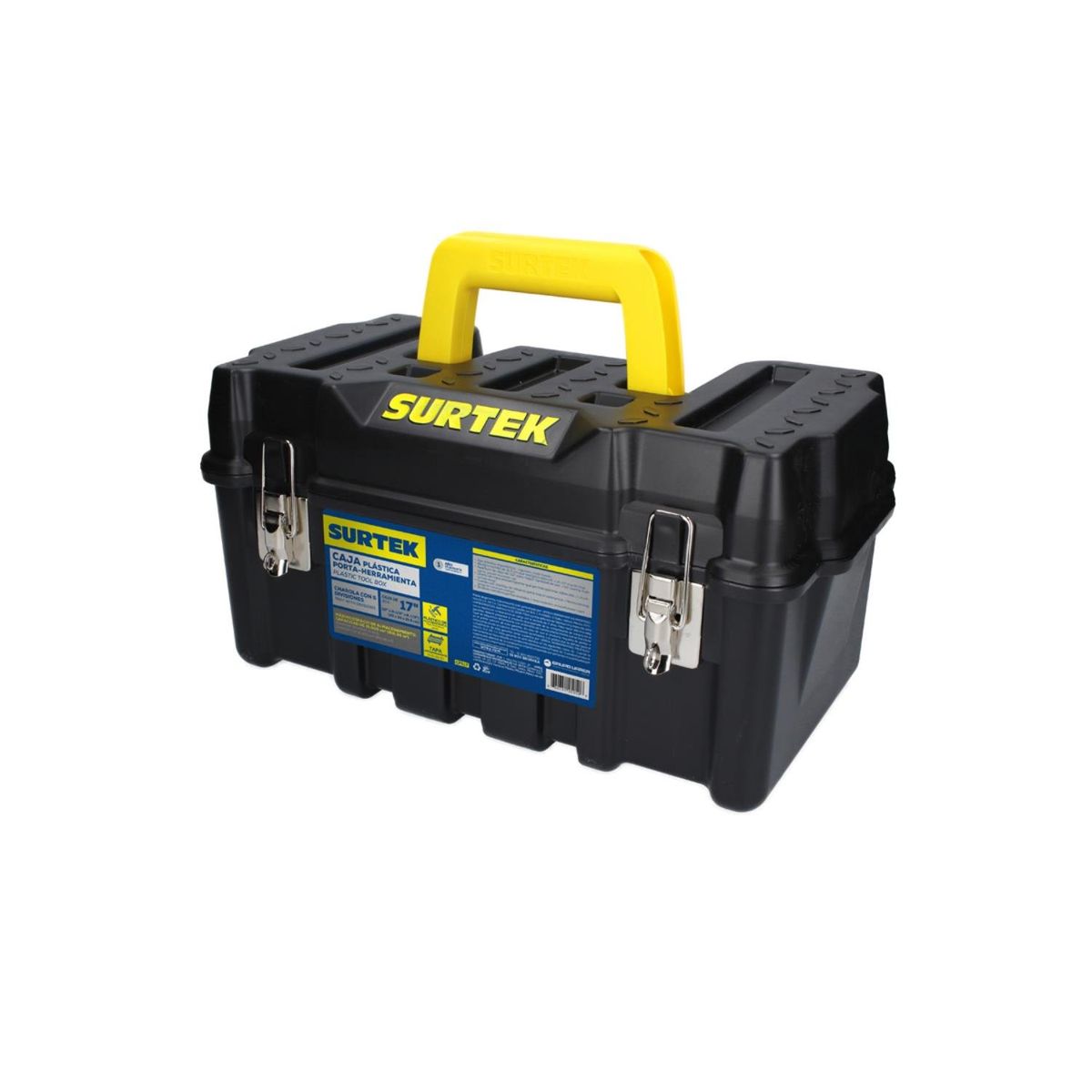 SURTEK - Caja De Herramientas Plástica 17" Surtek Con 6 Divisiones