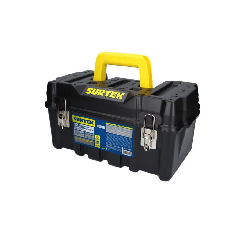 SURTEK - Caja De Herramientas Plástica 17" Surtek Con 6 Divisiones