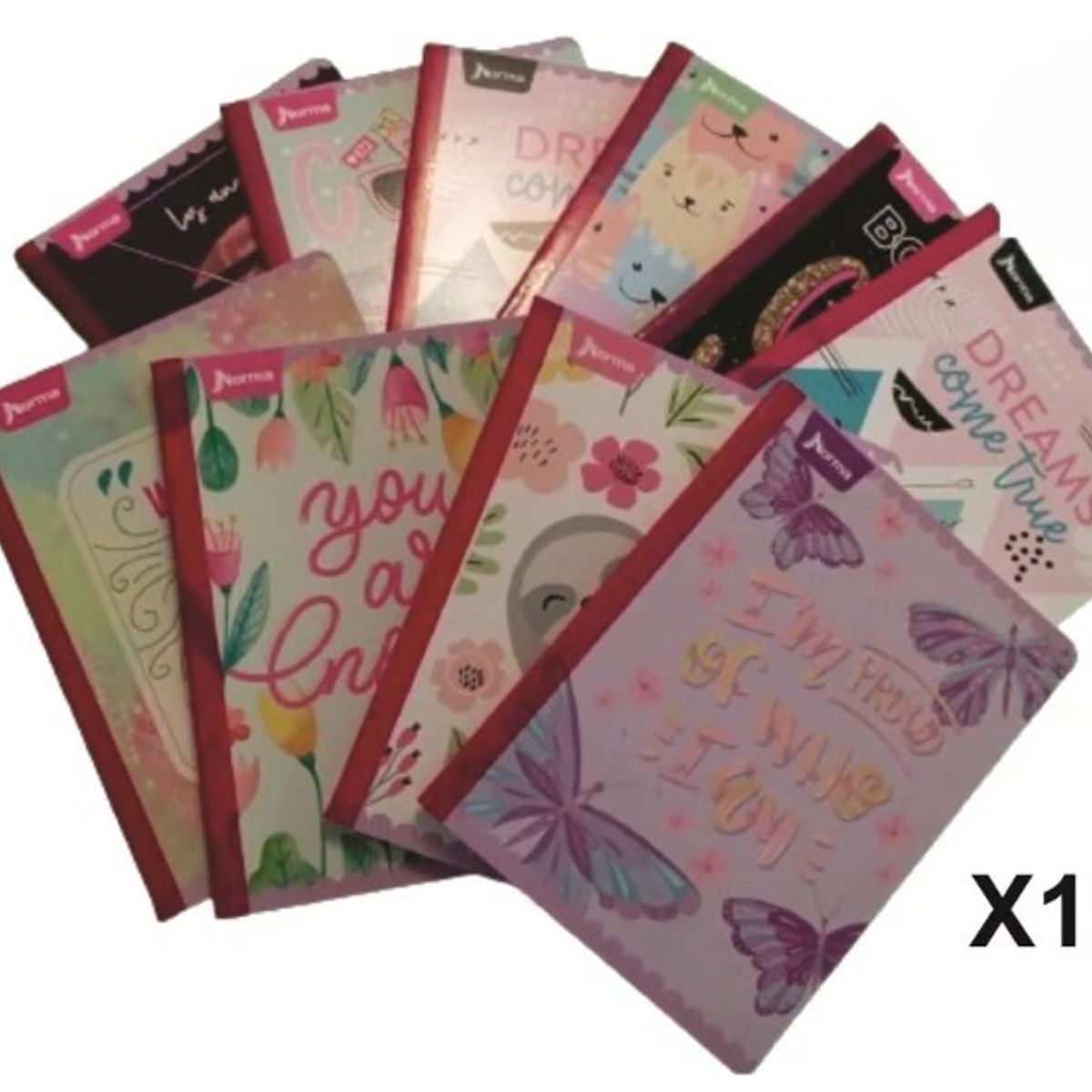 GENERICO - Cuaderno Cosido Cuadriculado 100 Hojas X 10 Niña