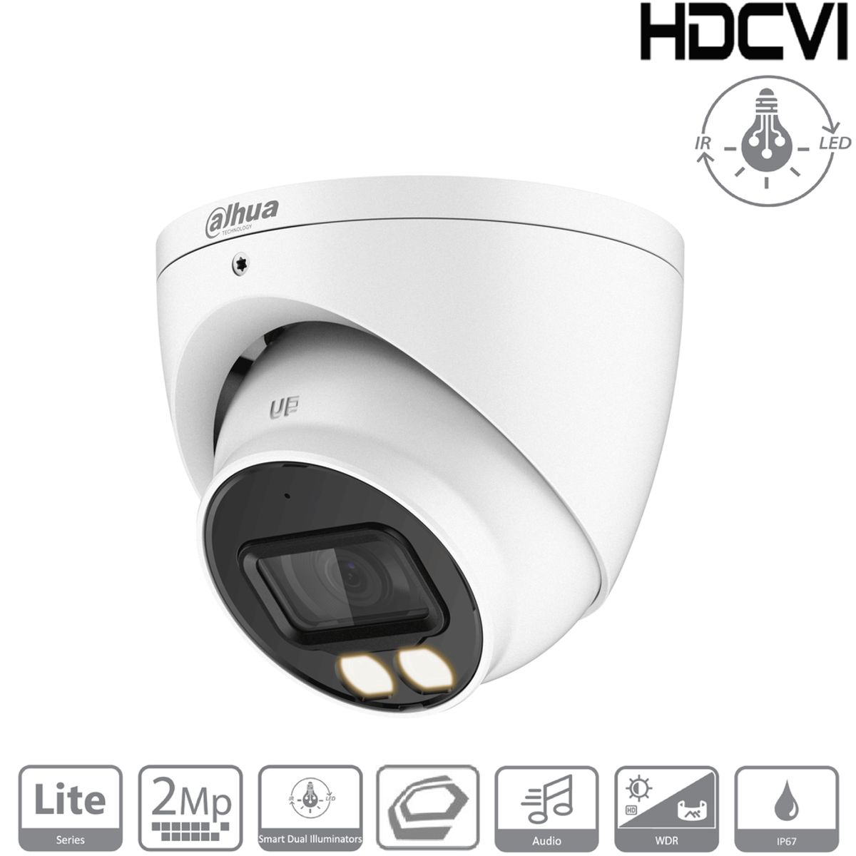 DAHUA - CAMARA IP DOMO SEMIMETAL SMART DUAL LIGHT 127 2MP 28MM