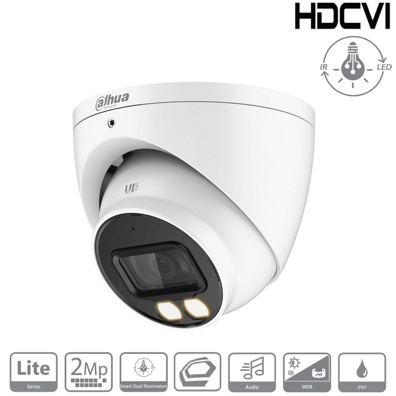 DAHUA - CAMARA IP DOMO SEMIMETAL SMART DUAL LIGHT 127 2MP 28MM