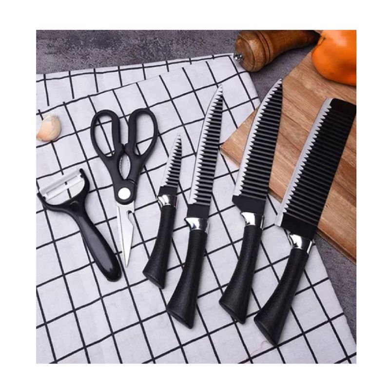 GENERICO - SET DE CUCHILLOS x6 PARA COCINA EN CERAMICA