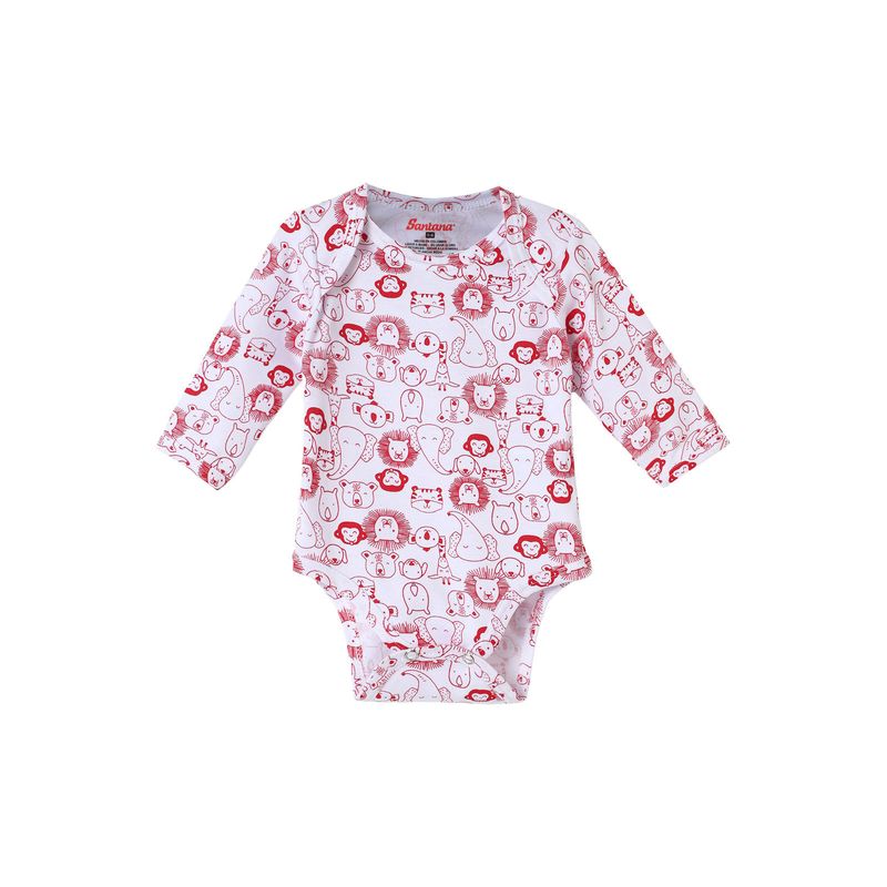 SANTANA - Body Bebé Manga Larga Niño Rojo
