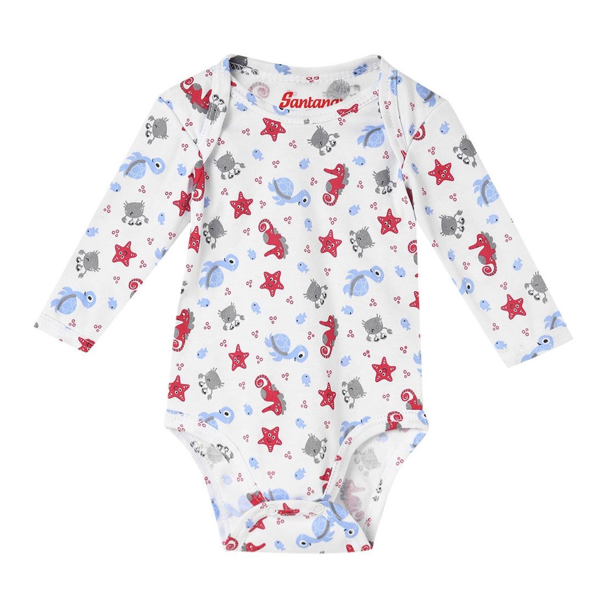 SANTANA - Body Bebé Manga Larga Niño Rojo Medio