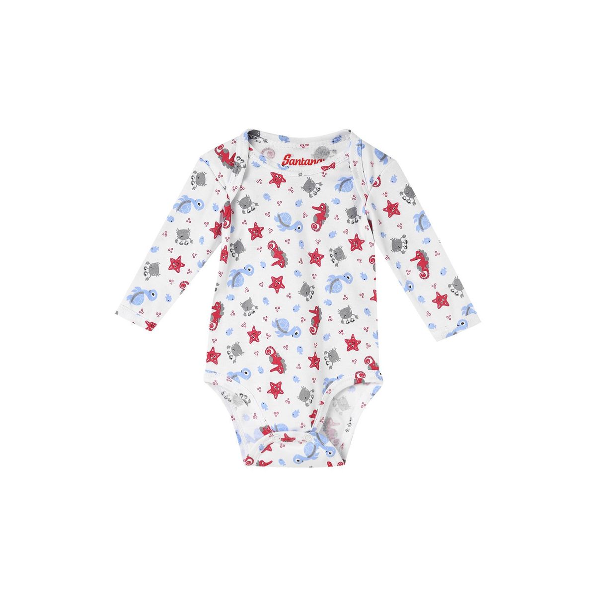 SANTANA - Body Bebé Manga Larga Niño Rojo Medio
