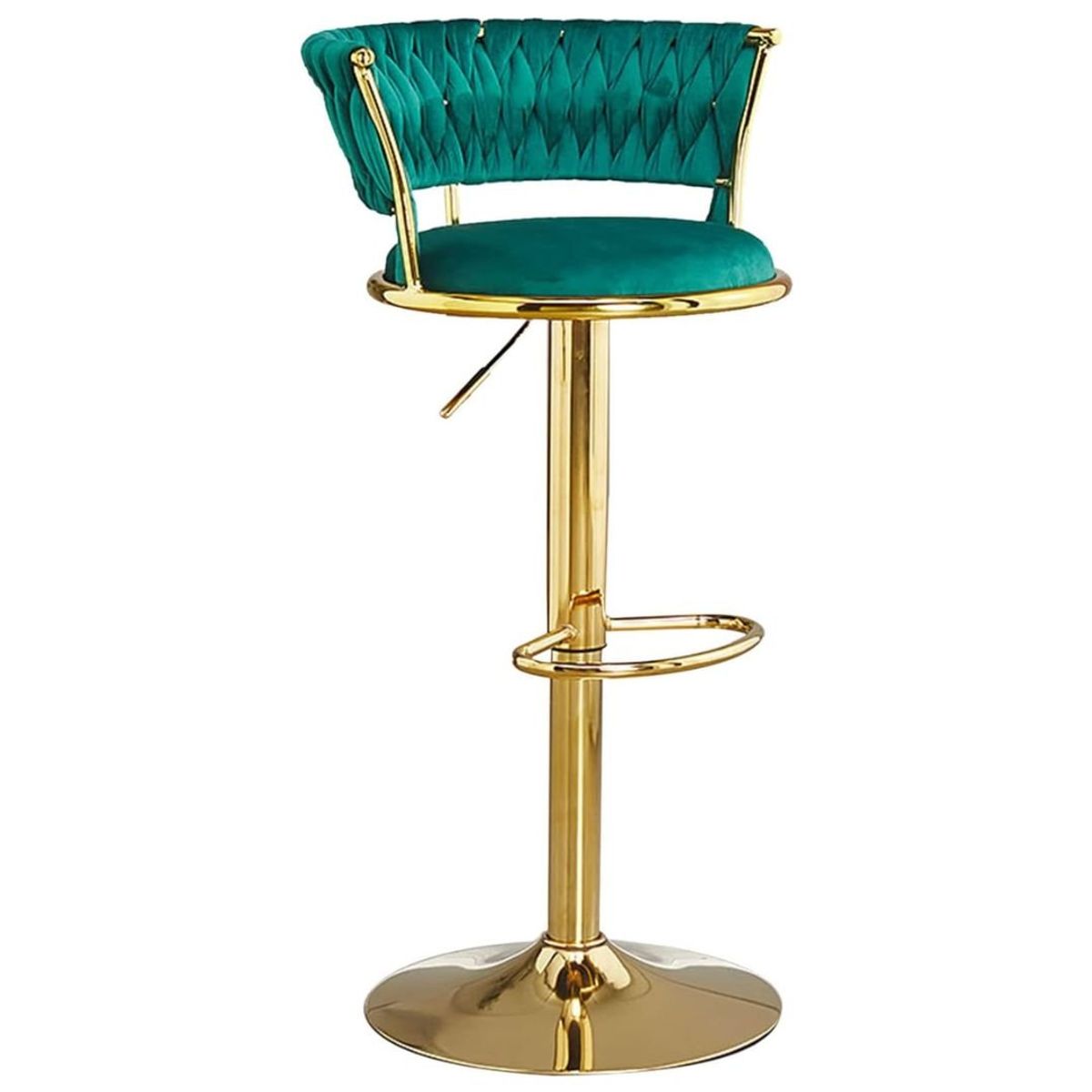 MOBLIHOUSE - Silla De Bar Moderna De Terciopelo Liverpool Base Dorada