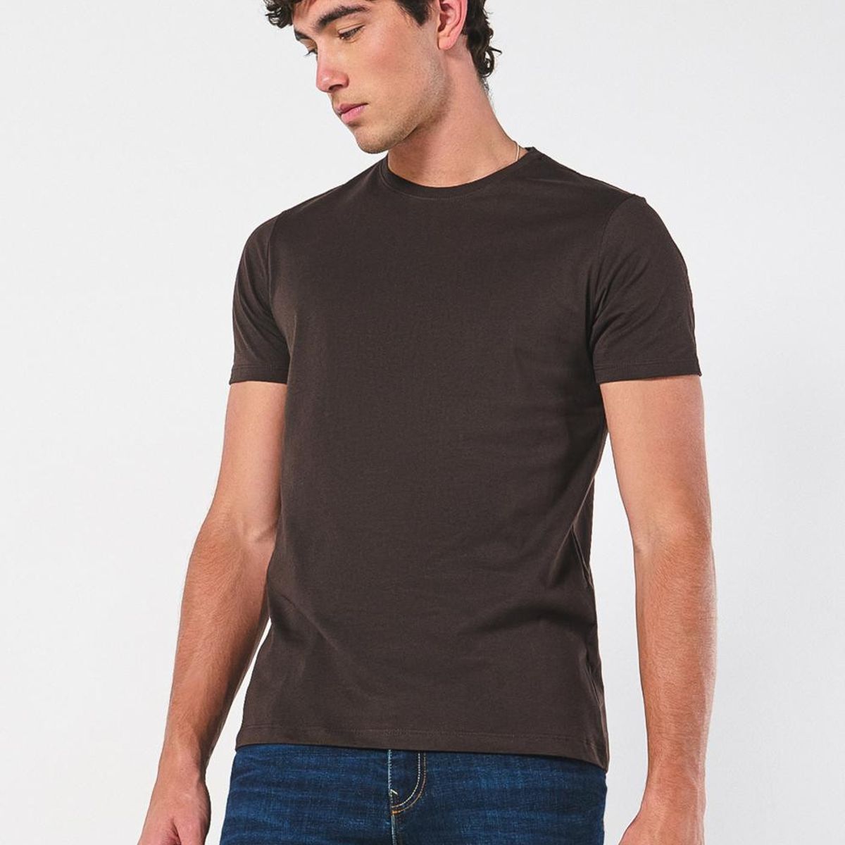 KOAJ - KOAJ Camiseta unicolor ajustada en algodón con manga corta Hombre