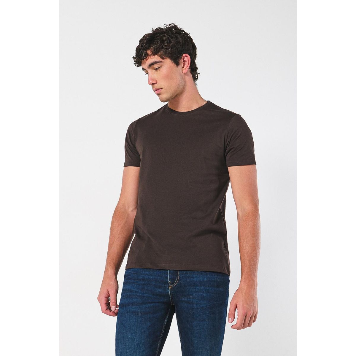 KOAJ - KOAJ Camiseta unicolor ajustada en algodón con manga corta Hombre